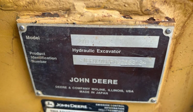 
								2013 John Deere 27D Mini Excavator full									